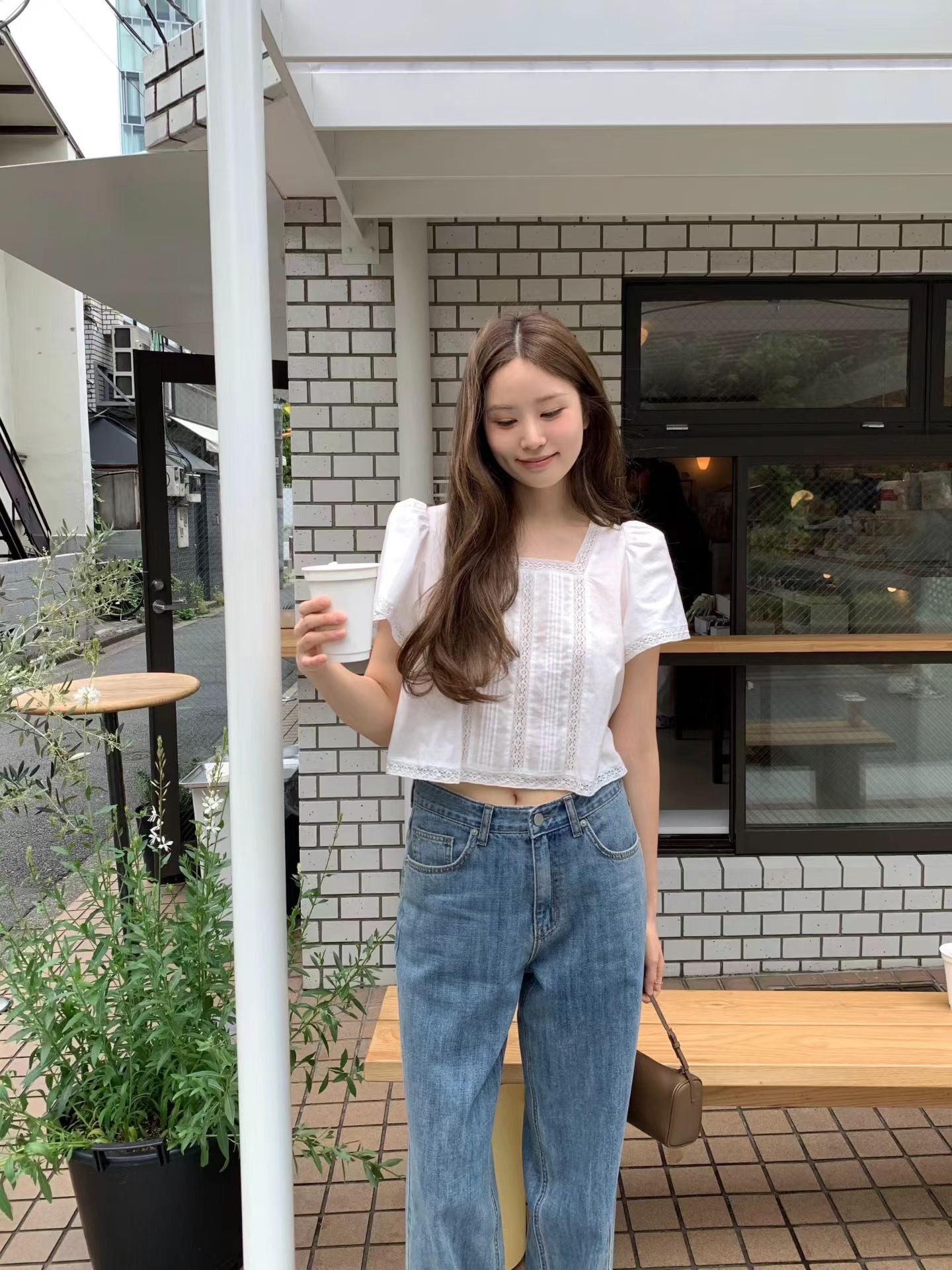Angel Korea 夏薄料刷色牛仔褲