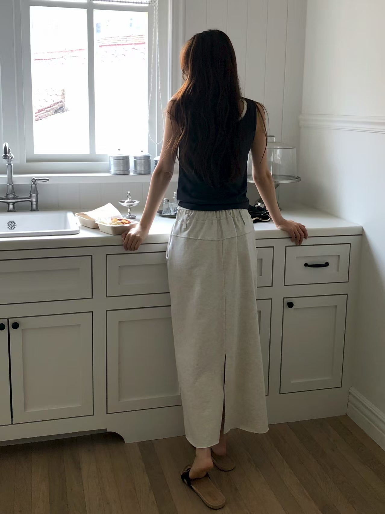 Angel Korea 夏口袋棉長裙E05