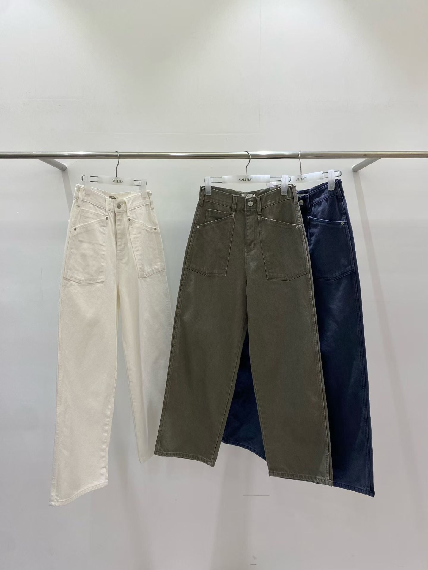 Angel Korea 秋後釦環直筒褲L04