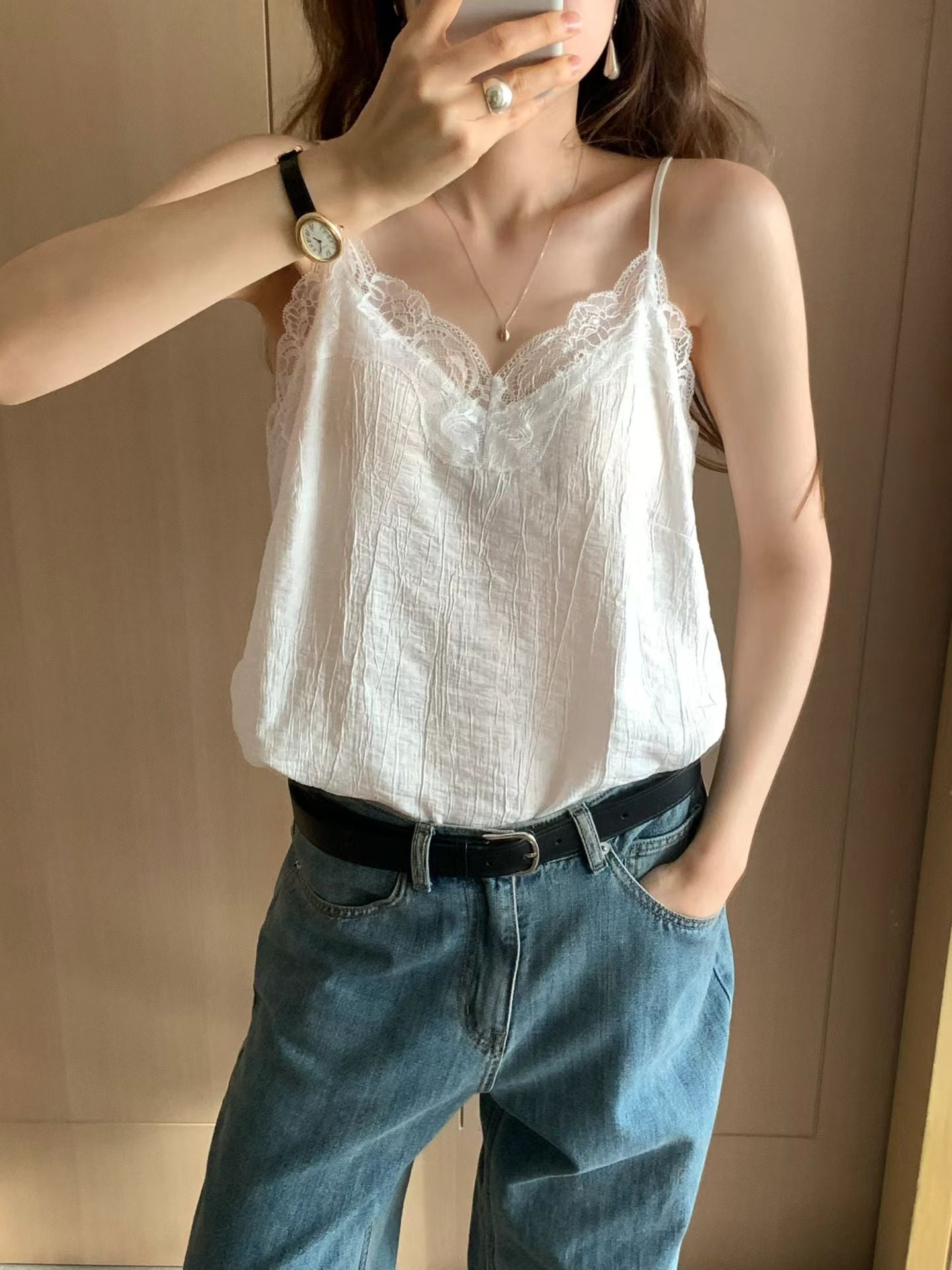 夏絕美蕾絲細肩帶