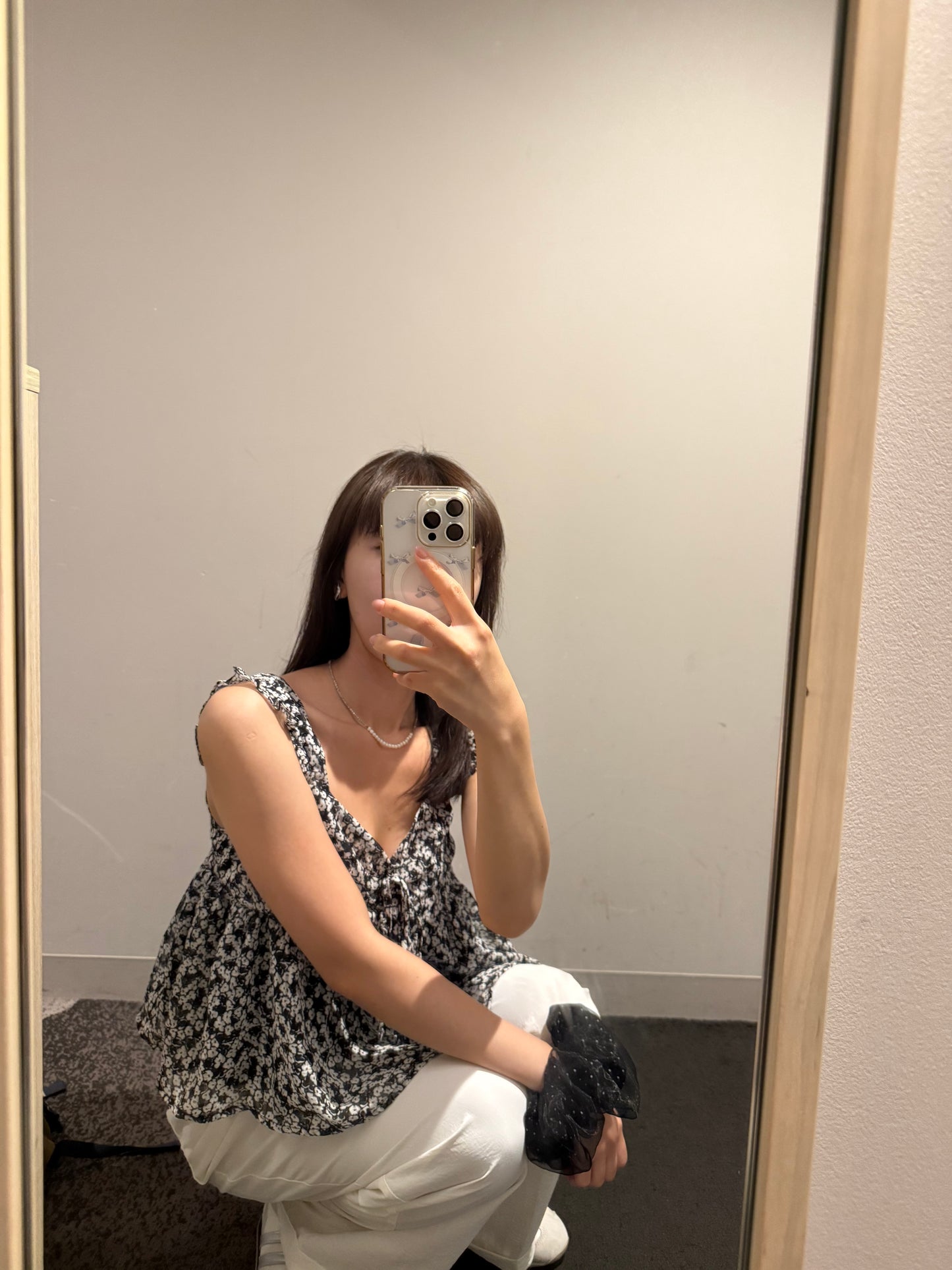 Angel Korea 夏回歸碎花荷葉可愛上衣