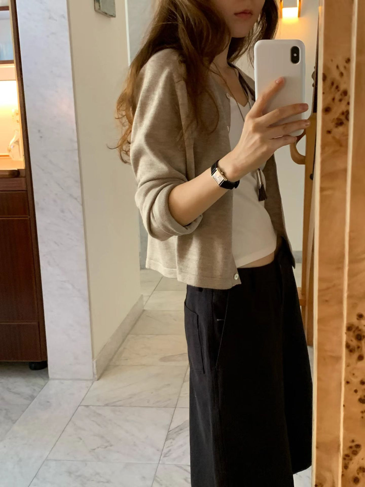 Angel Korea 秋絲質羊毛排釦外O18