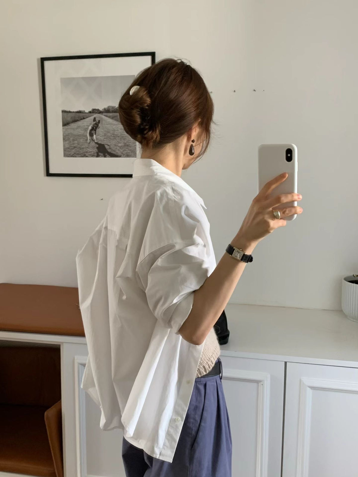 Angel Korea 秋素面氣質襯衫O51