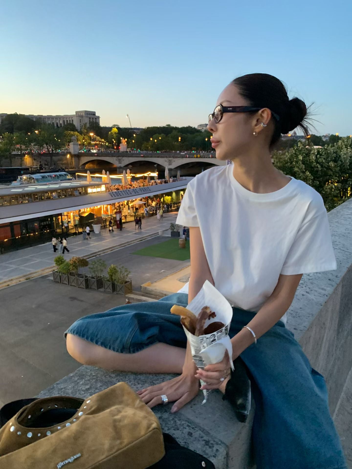 Angel Korea 秋 磨毛正肩短袖踢SM