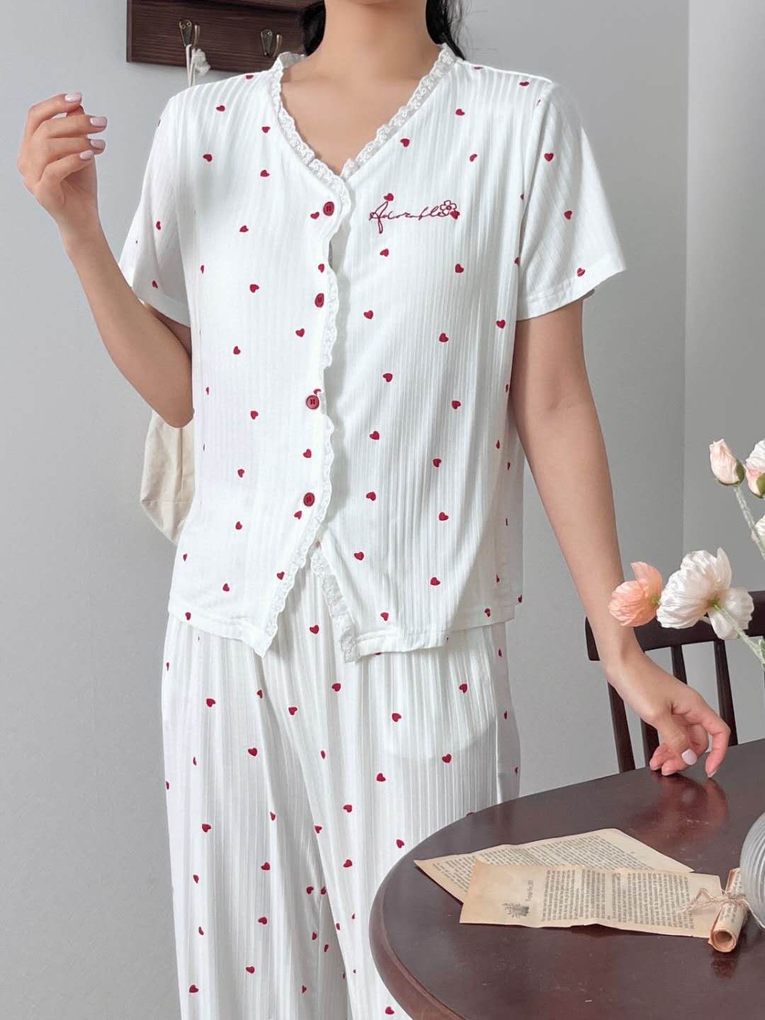 Angel Korea 愛心長褲睡衣套裝