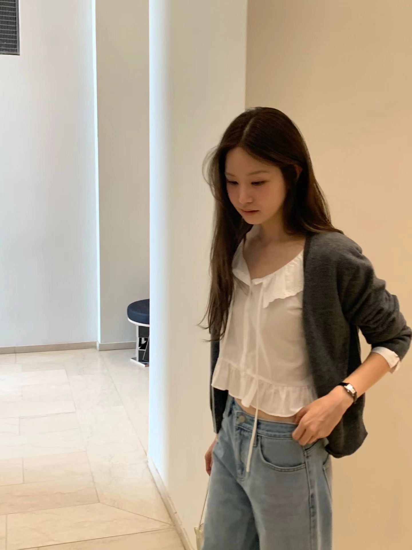 Angel Korea 秋大V領羊毛外套O16