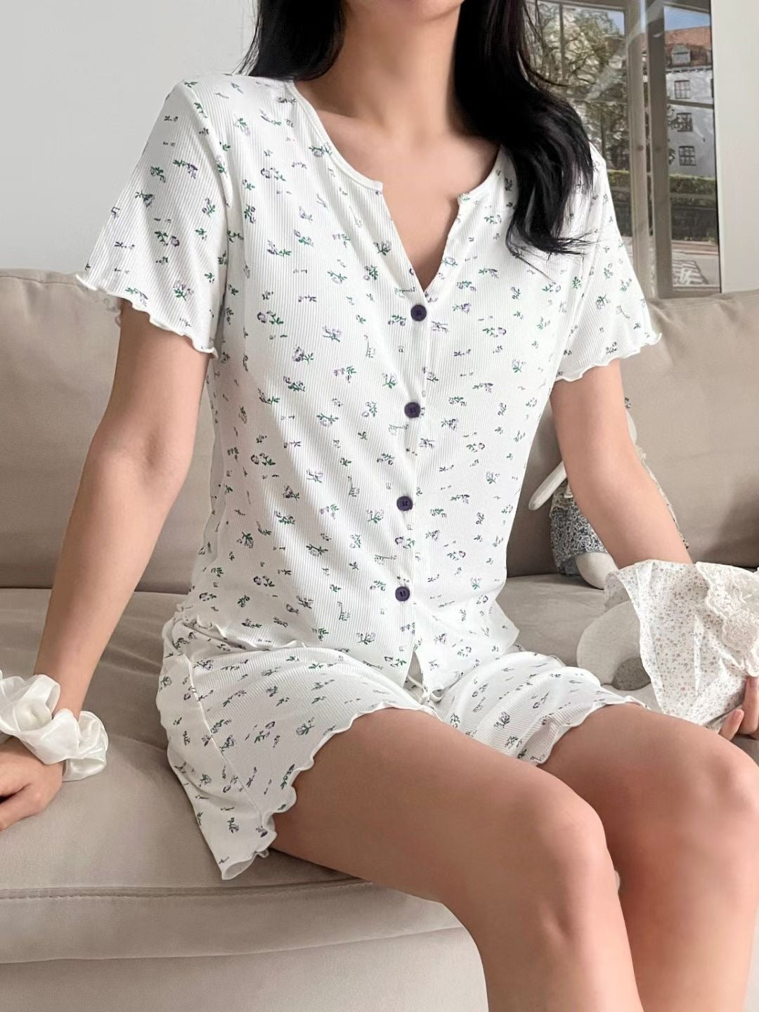 Angel Korea 莫代爾碎花套裝