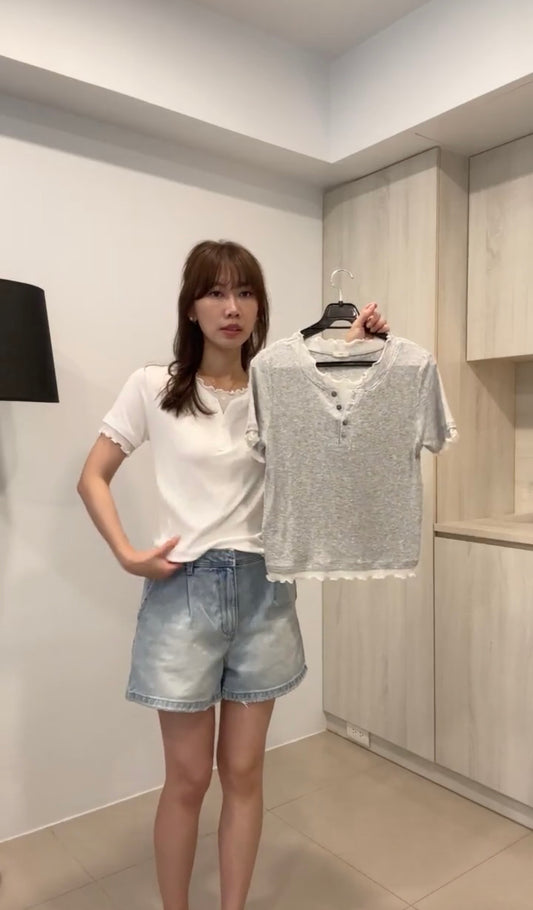 Angel Korea 夏假兩件柔軟捲邊踢