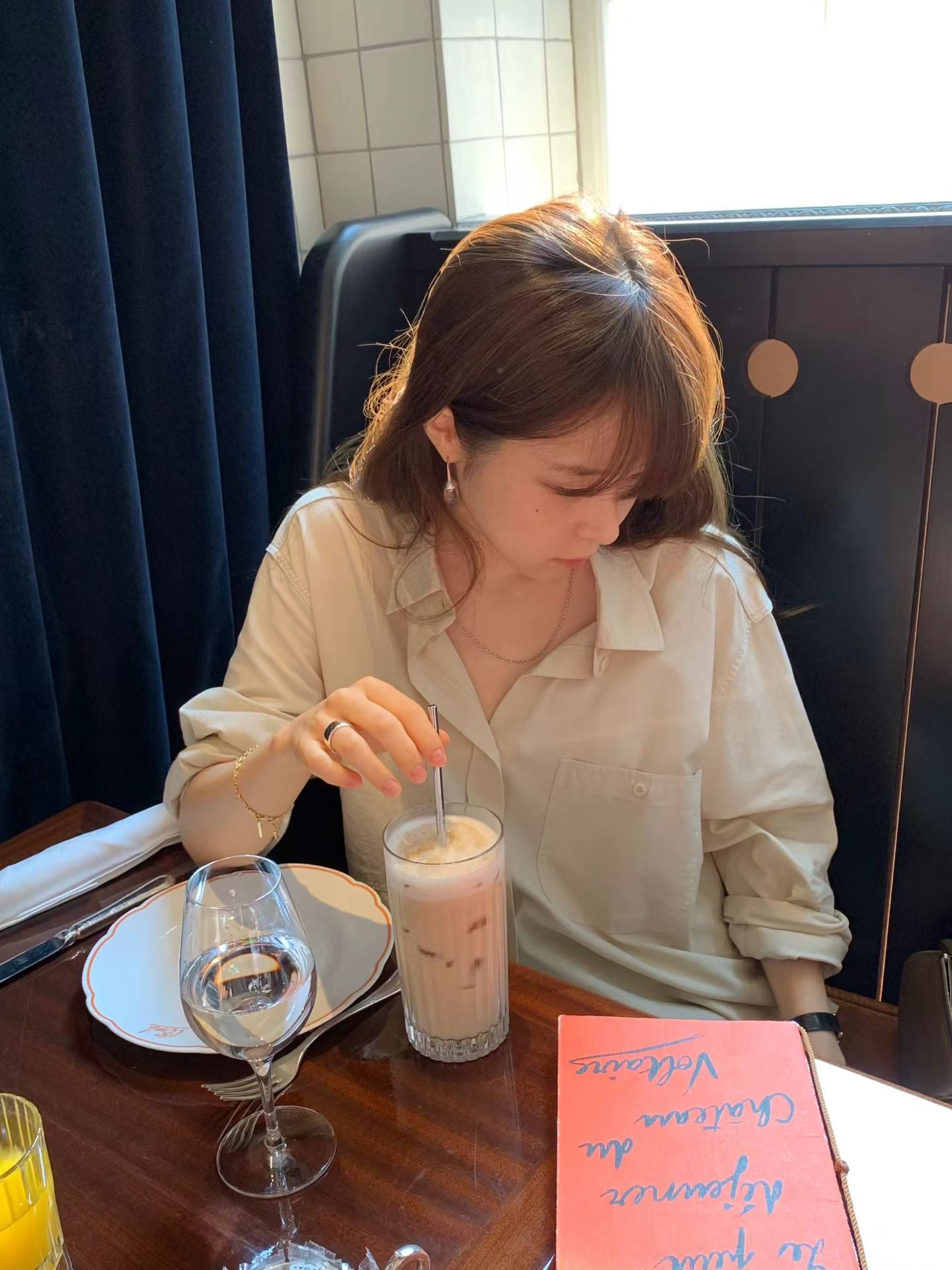 Angel Korea 秋 咖啡廳色系襯衫O28