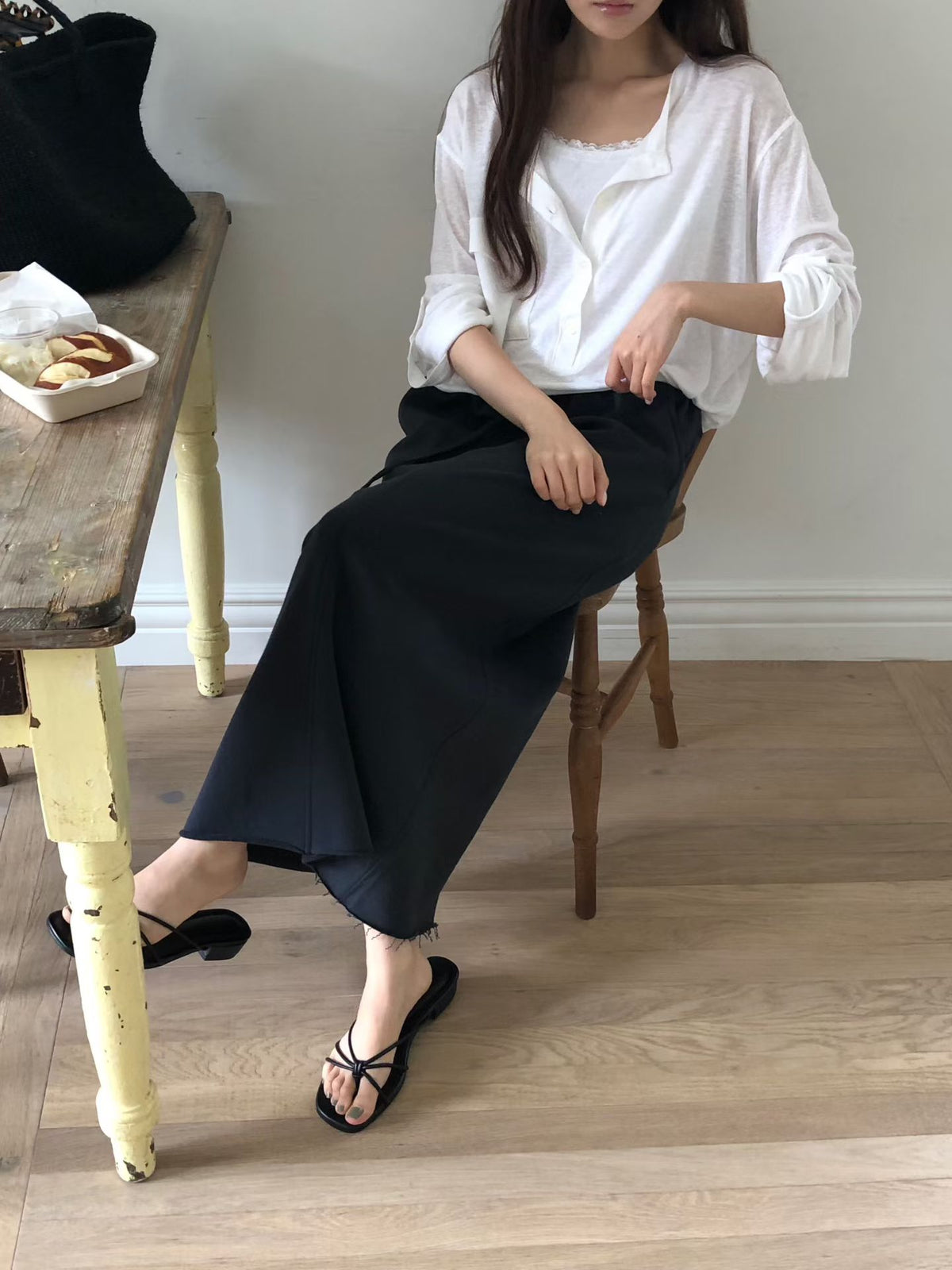 Angel Korea 夏口袋棉長裙E05