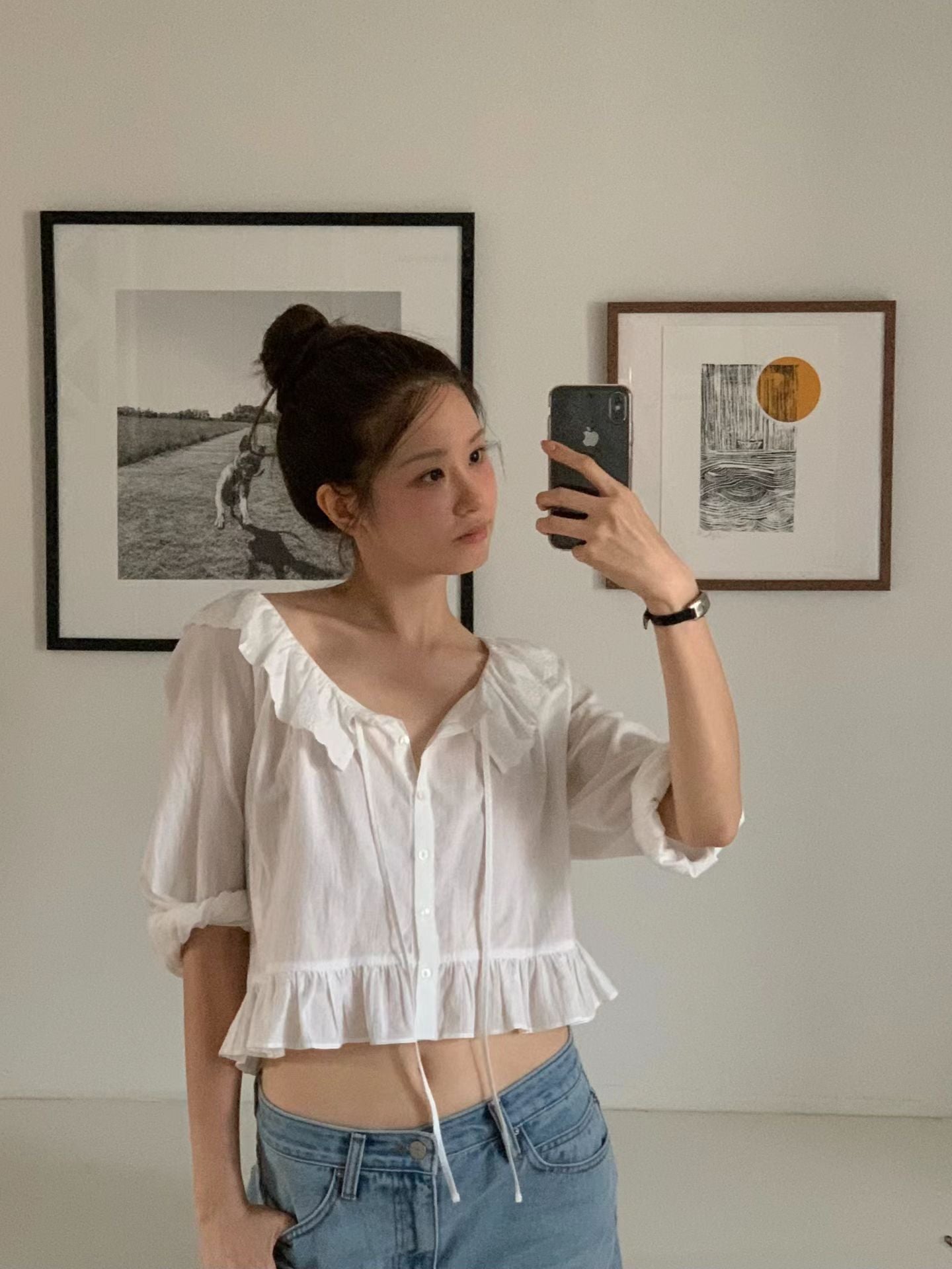 Angel Korea 秋 荷葉可愛上衣O29