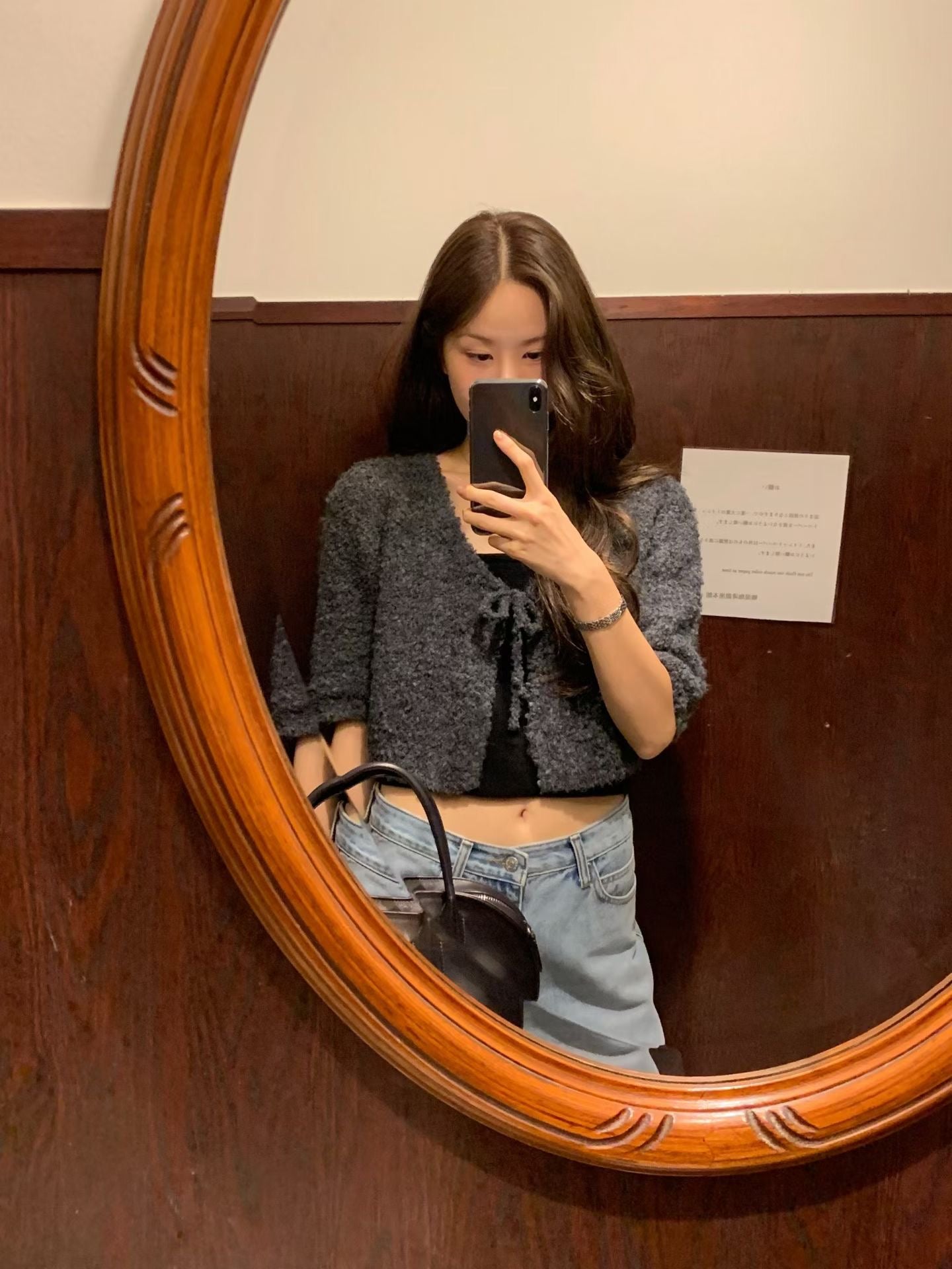 Angel Korea 秋極細短針織背心O70