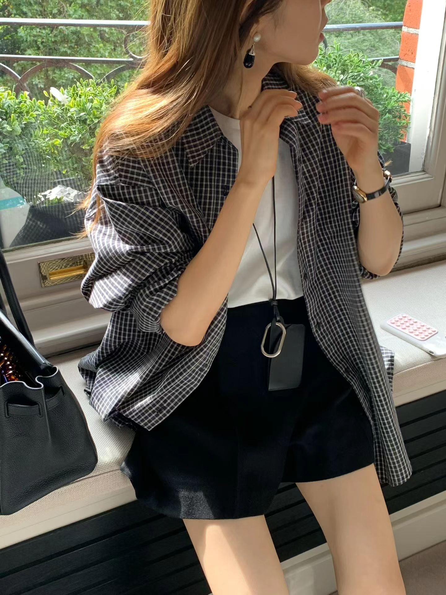 Angel Korea 秋回歸格紋襯衫O32