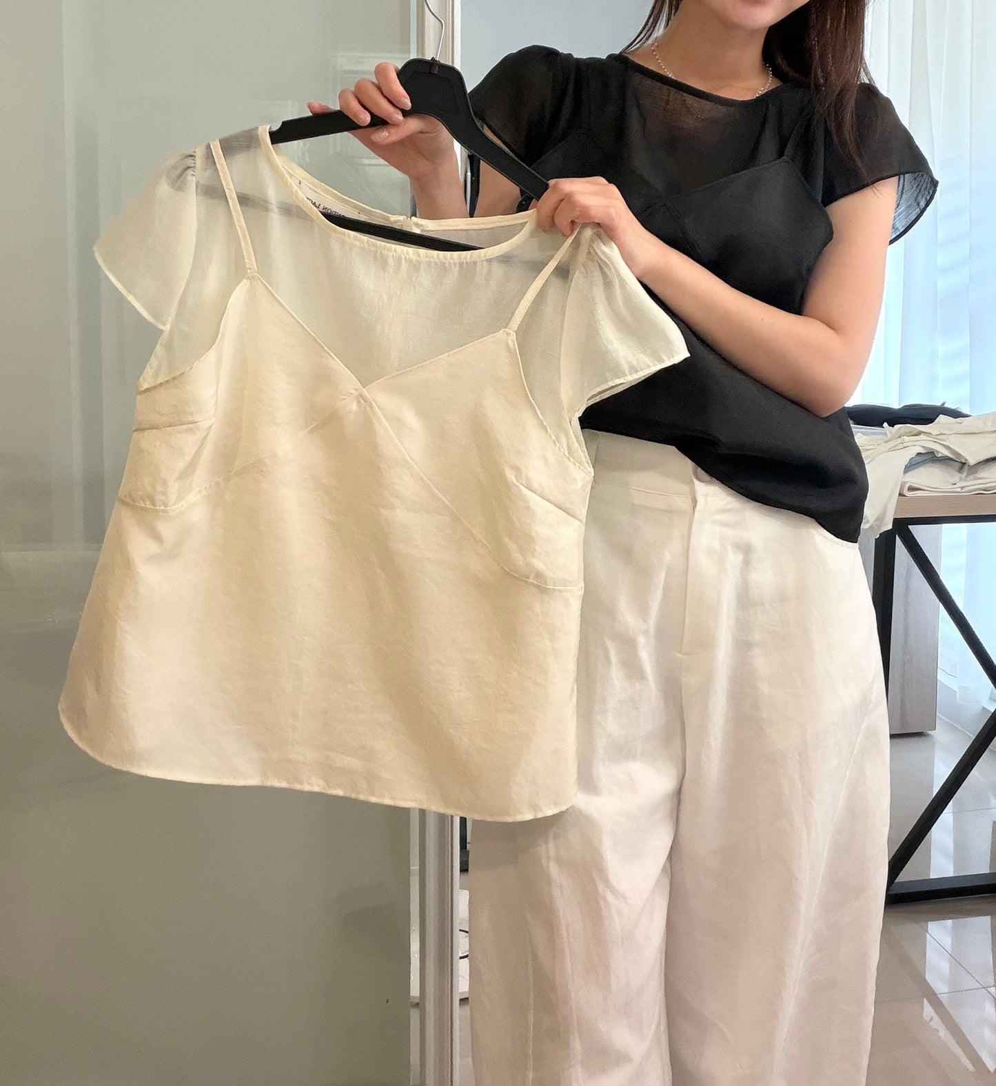 Angel Korea 夏透紗假2件上衣
