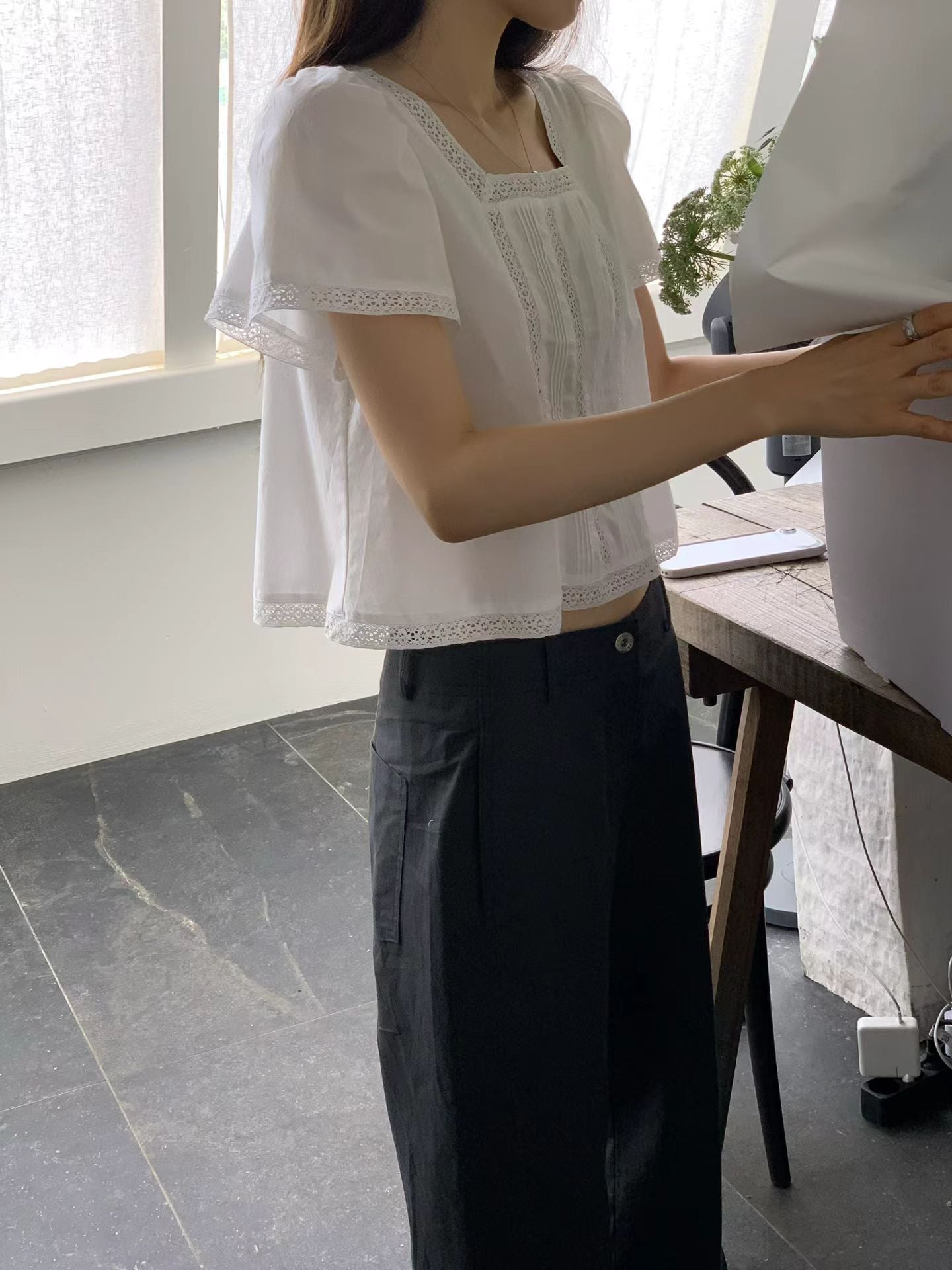 Angel Korea 夏2色薄直筒褲
