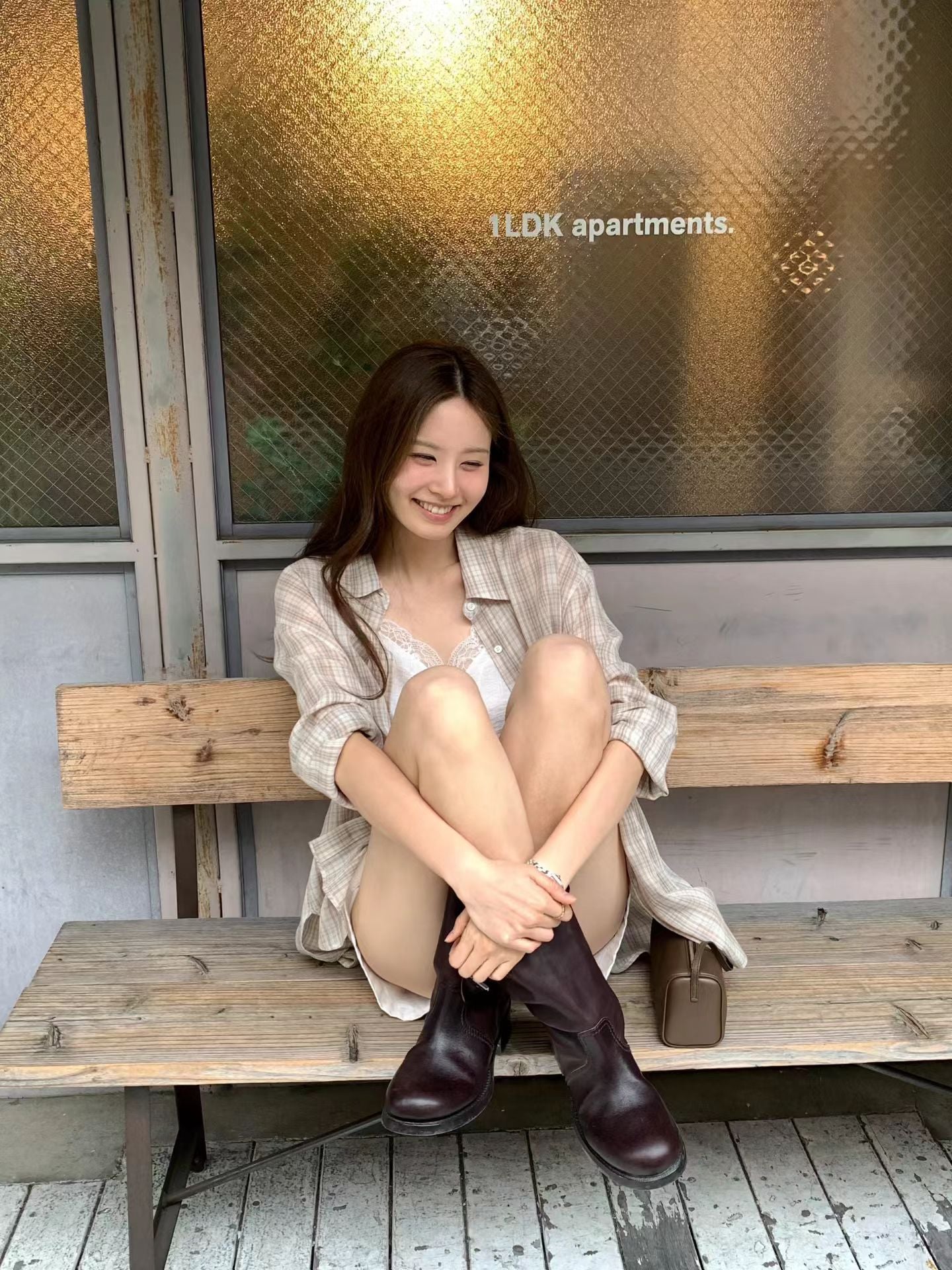 Angel Korea 夏輕薄格子襯衫