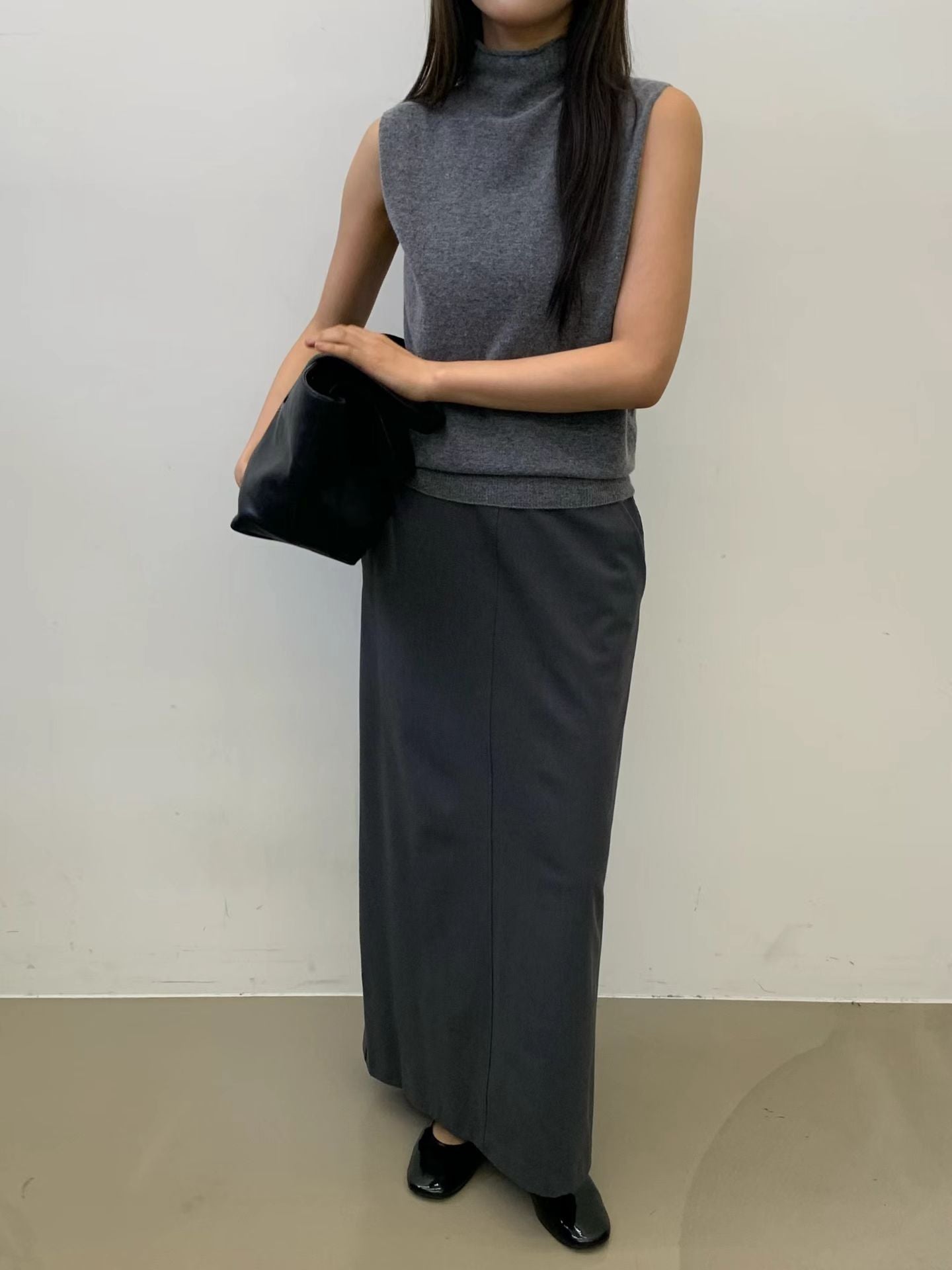 Angel Korea 秋立領無袖針織L07