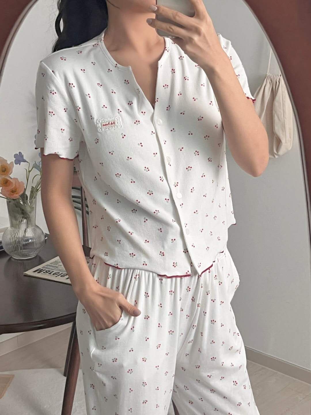 Angel Korea 櫻桃長褲睡衣套裝