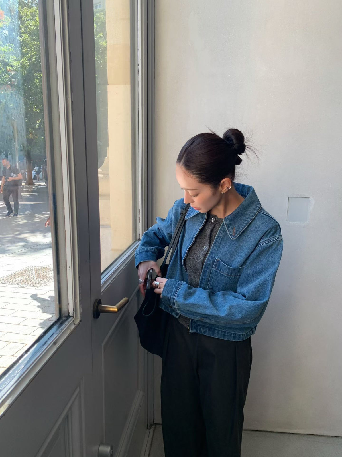 Angel Korea 秋 拉鏈牛仔外套