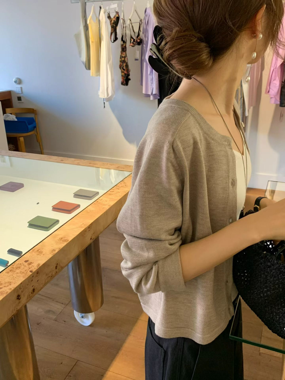 Angel Korea 秋絲質羊毛排釦外O18