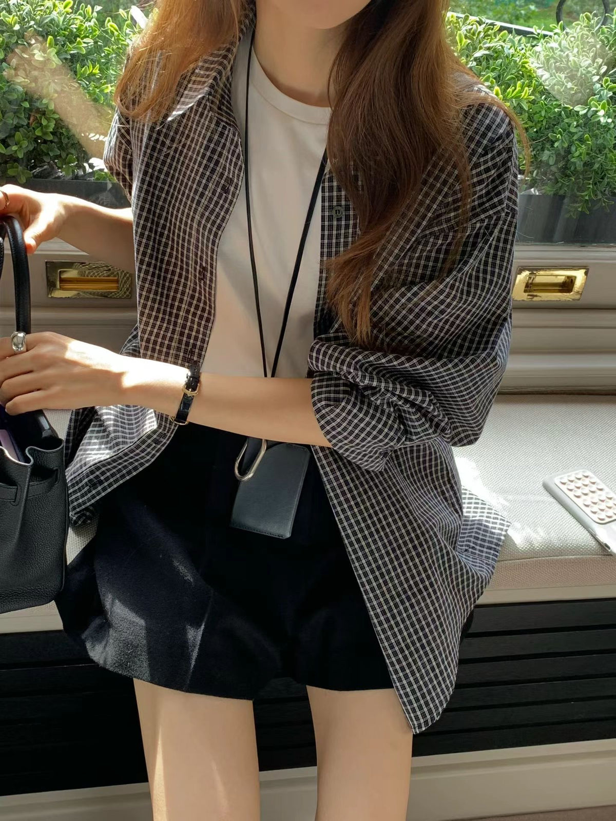 Angel Korea 秋回歸格紋襯衫O32