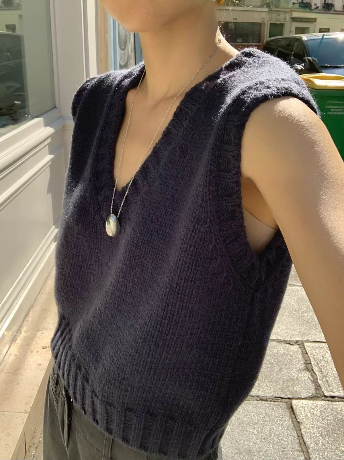 Angel Korea秋粗針織背心O38