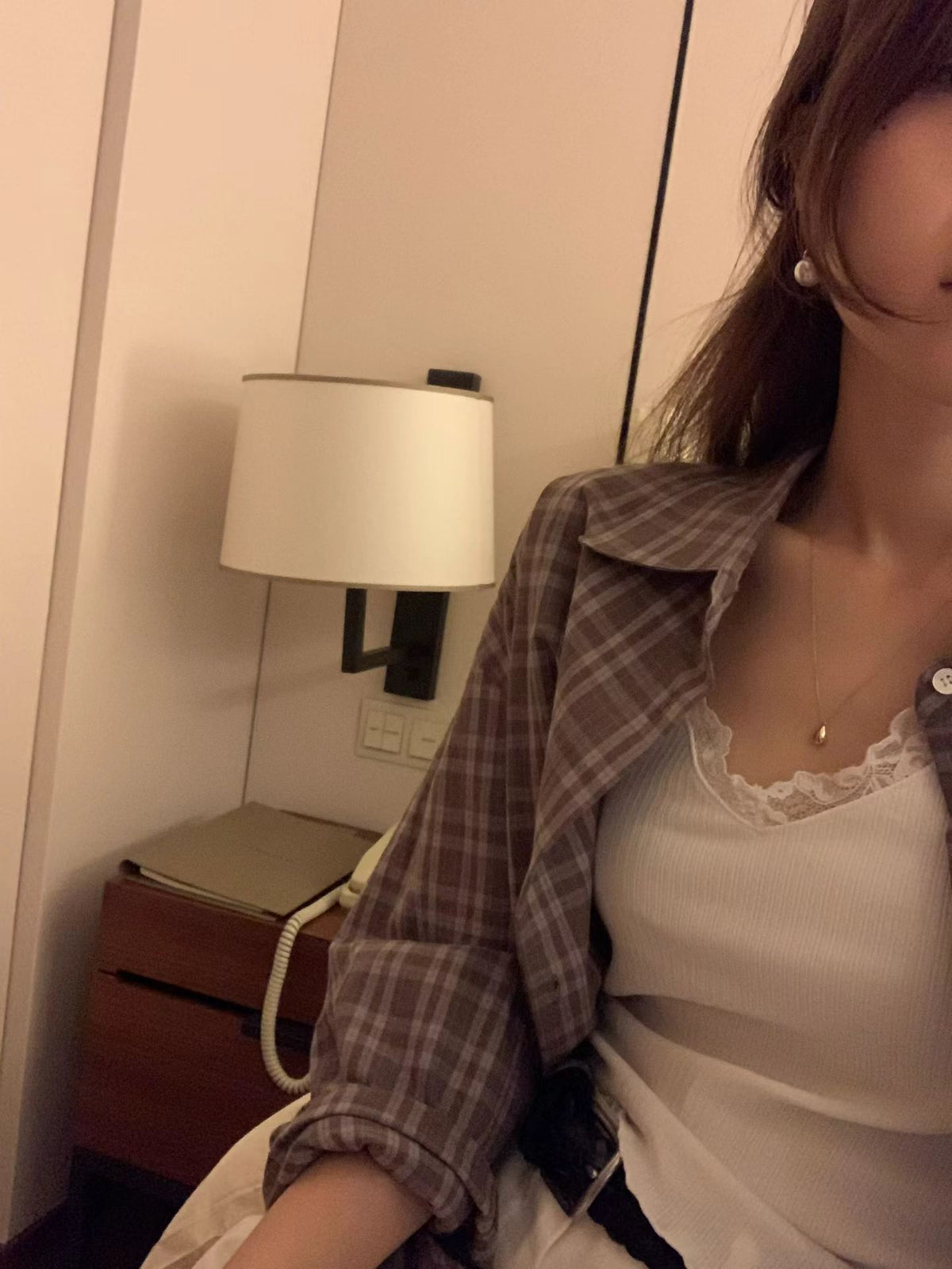 Angel Korea 秋格子襯衫O47