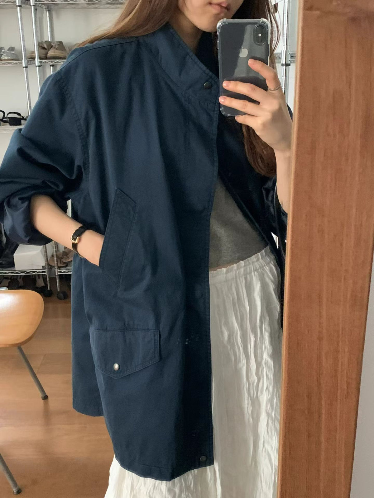 Angel Korea 秋寬鬆重工軍外O56