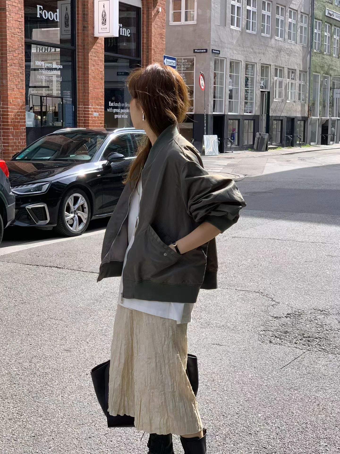 Angel Korea 秋奶油波紋長裙O34
