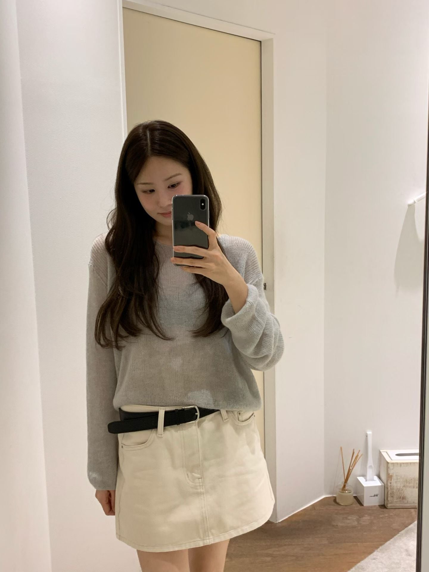 Angel Korea 奶油白短裙O75
