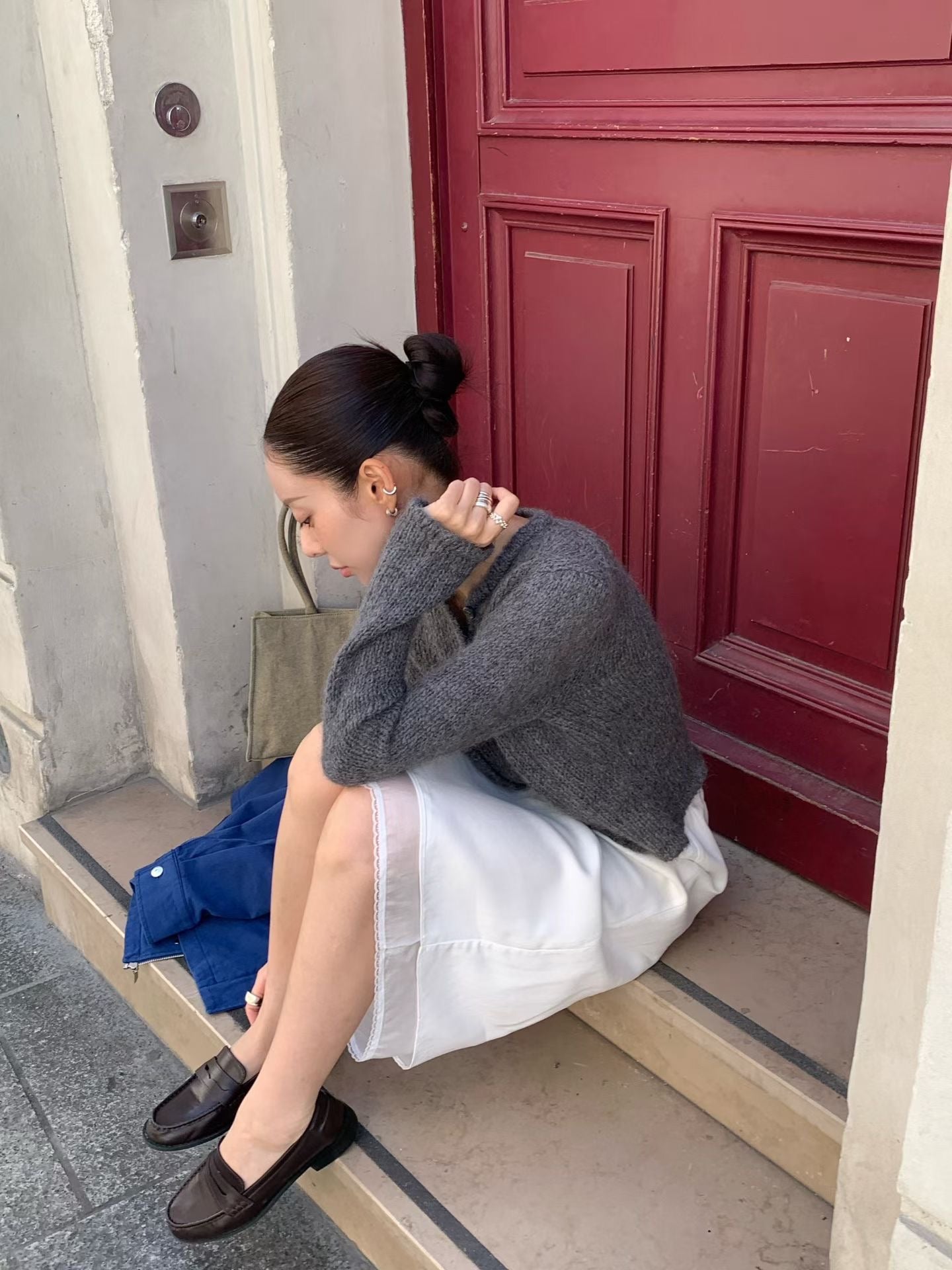 Angel Korea 秋 雙層下擺中裙