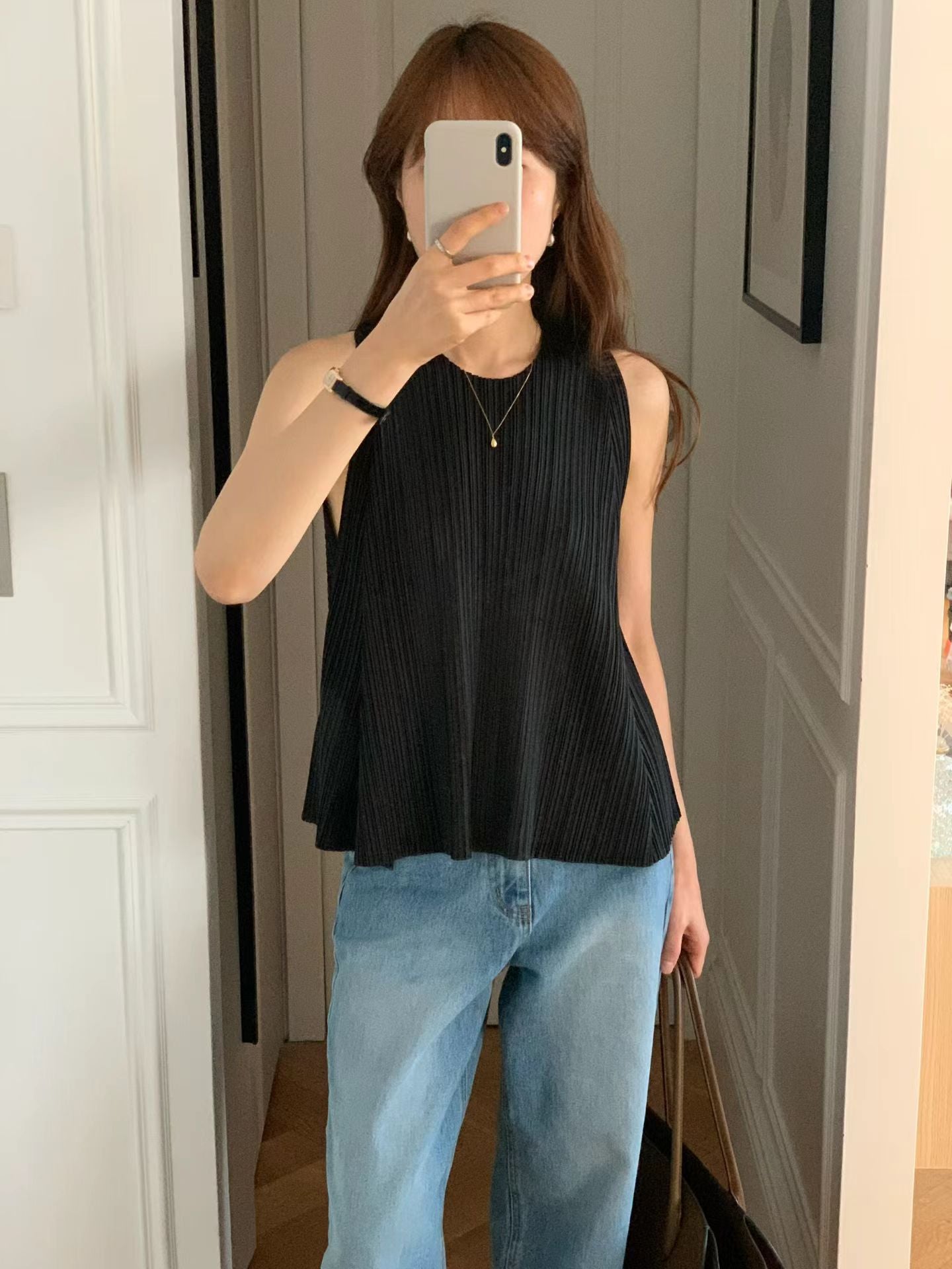 Angel Korea 夏三宅細褶背心
