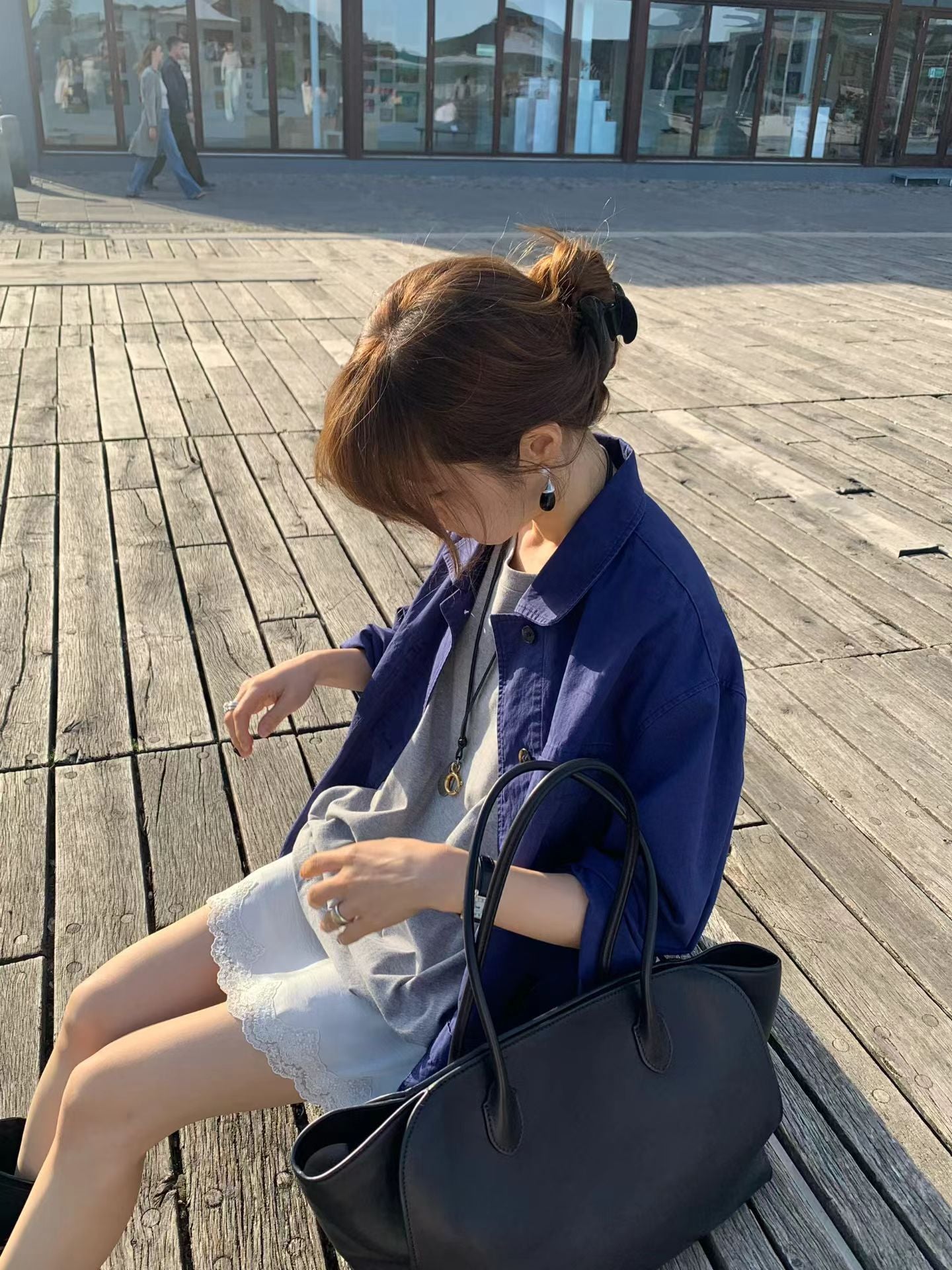 Angel Korea 秋 緞面蕾絲裙O01