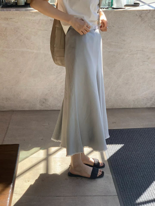 春絕美亞麻長裙