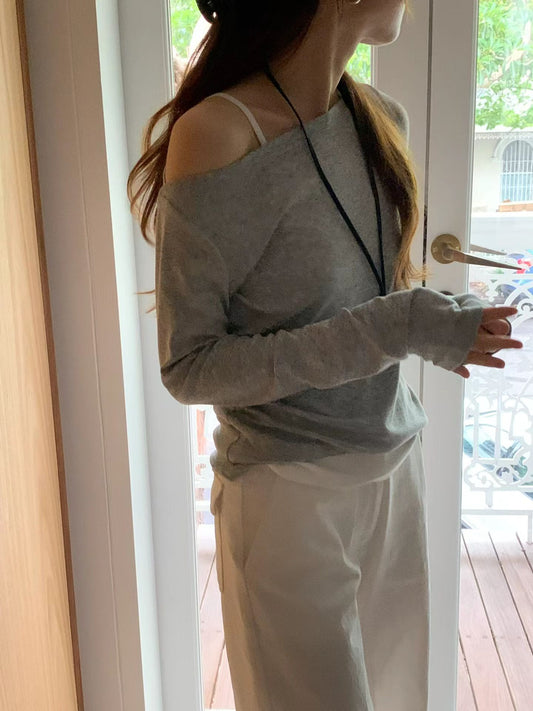 春天絲一字領踢