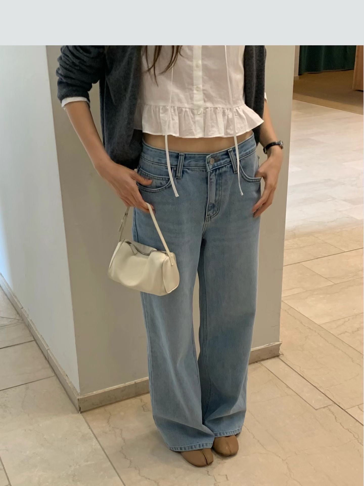Angel Korea 秋淺藍牛仔褲O13