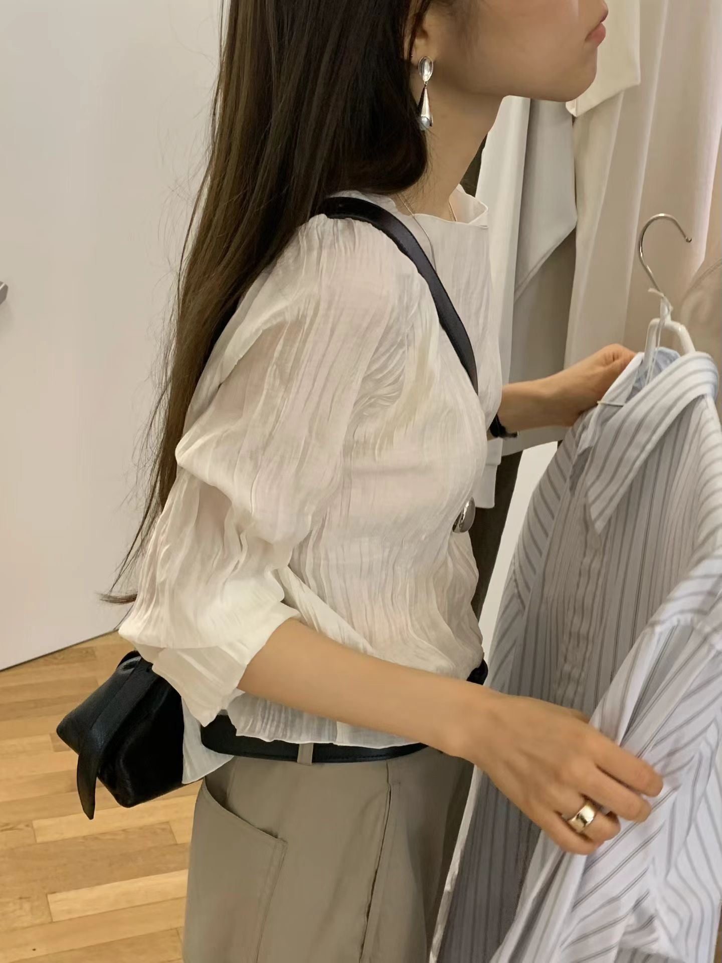 Angel Korea 夏皺皺兩面穿上衣