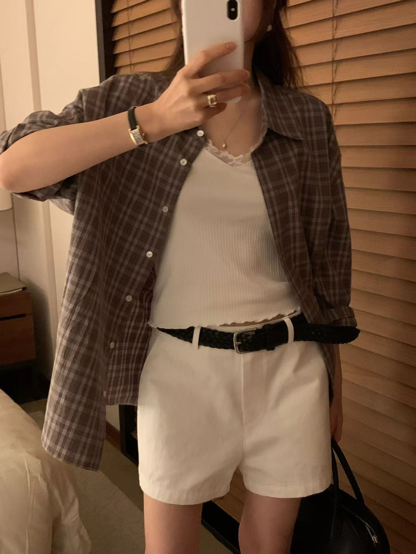 Angel Korea 秋格子襯衫O47
