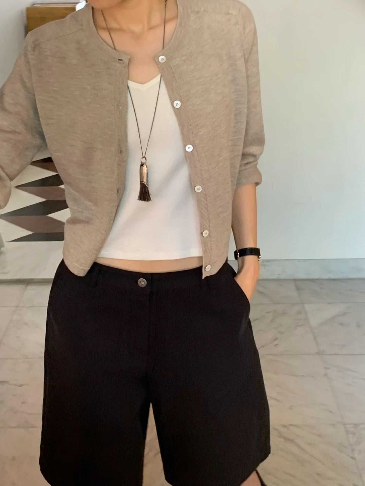 Angel Korea 秋絲質羊毛排釦外O18