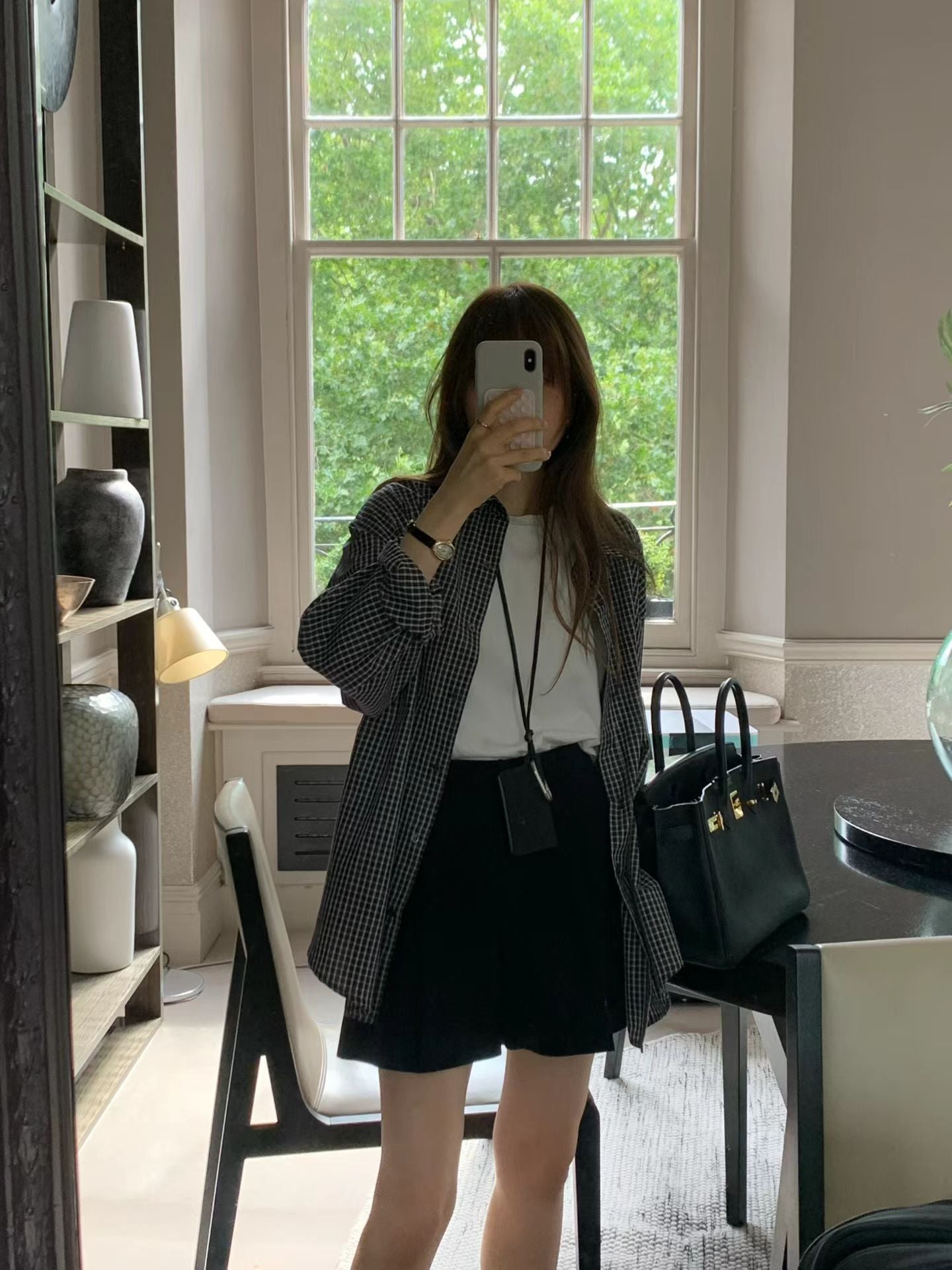Angel Korea 秋回歸格紋襯衫O32