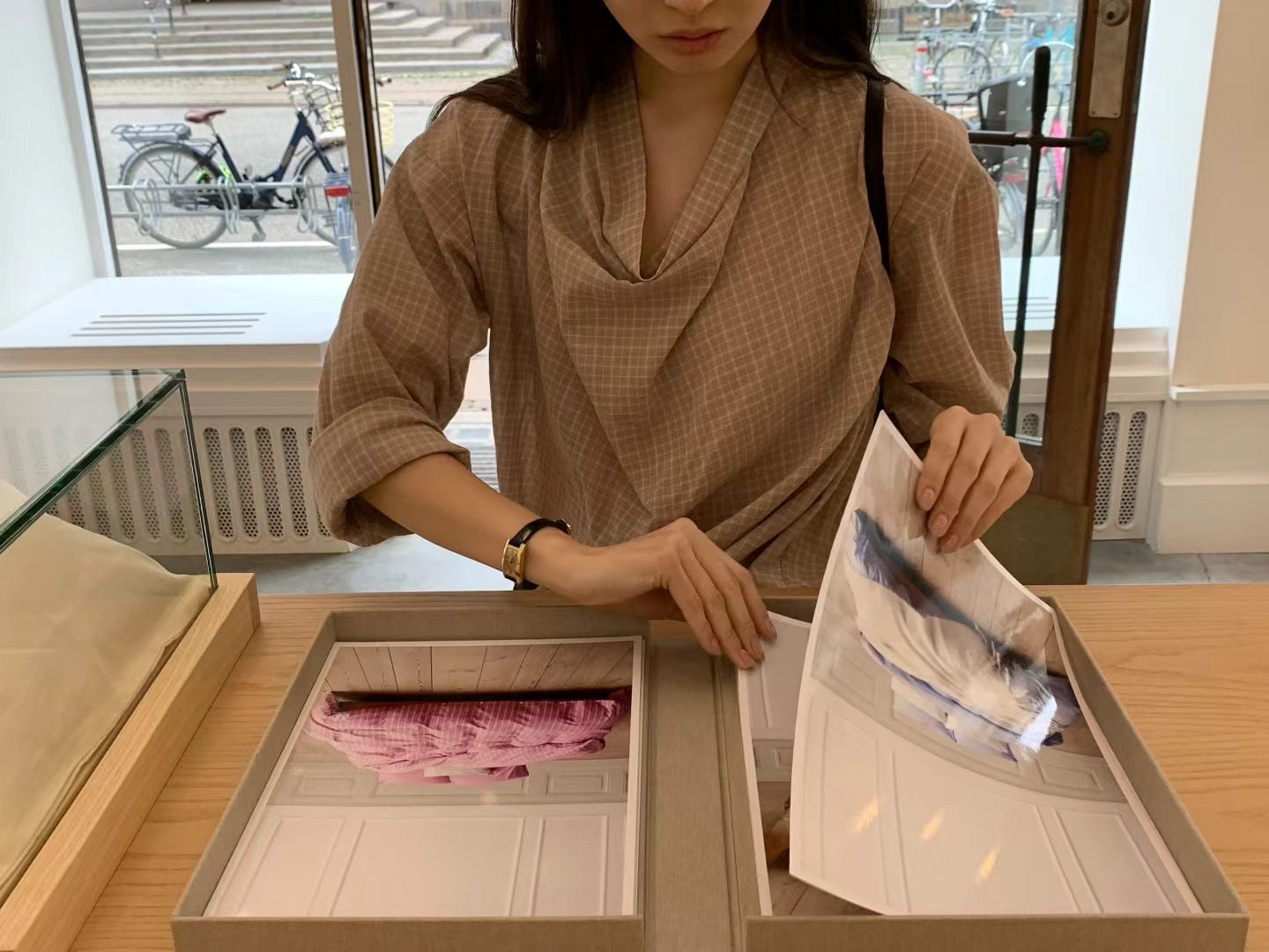 Angel Korea 秋 垂墜格紋上衣O27