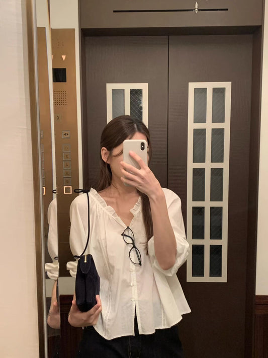 春小漂亮荷葉上衣