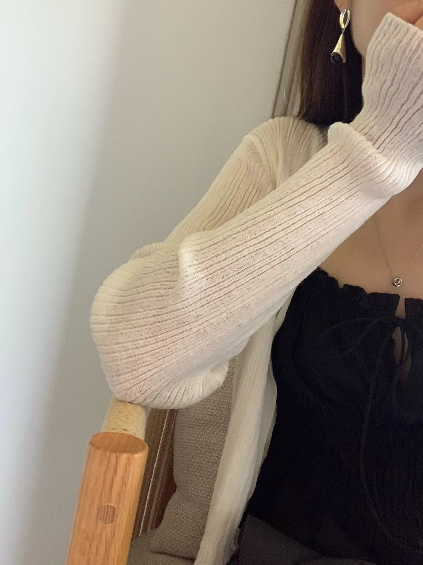 Angel Korea 夏亞麻V領罩衫