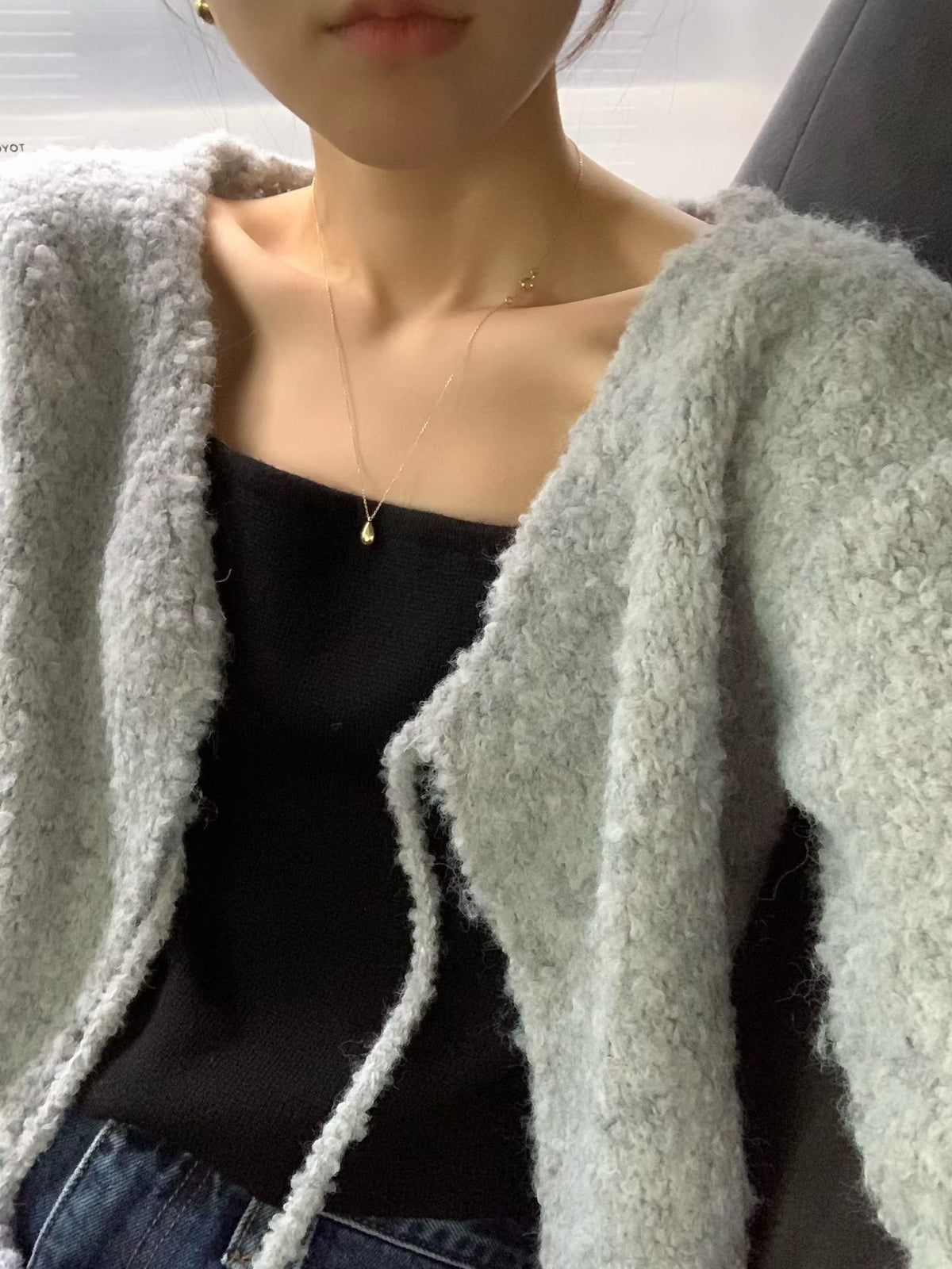Angel Korea 秋極細短針織背心O70