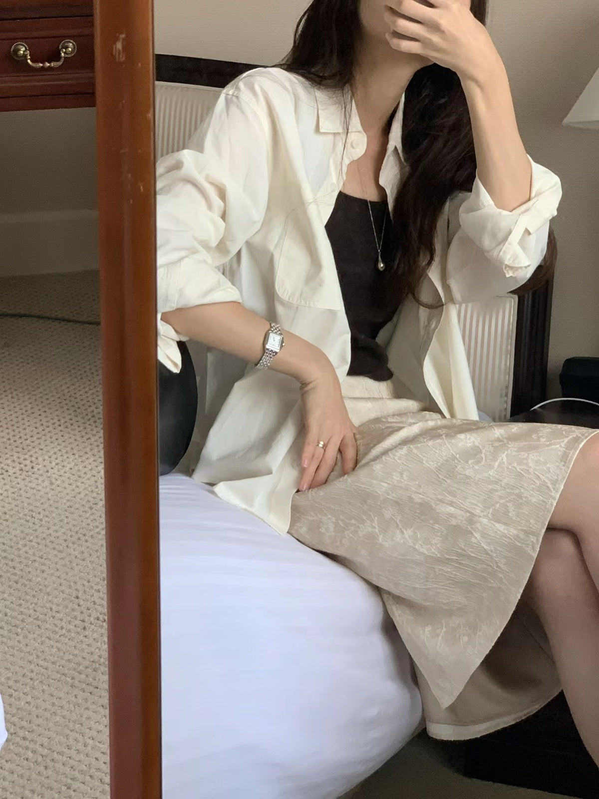 Angel Korea 秋柔霧窄裙O21
