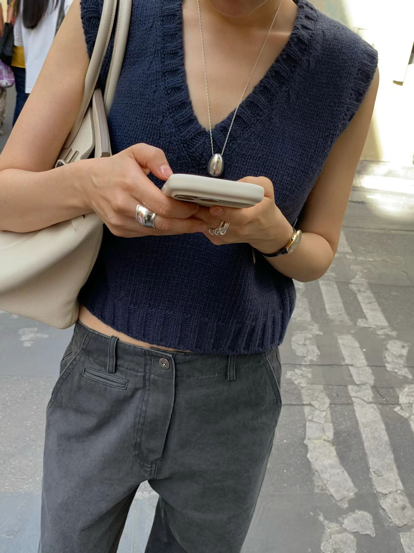 Angel Korea秋粗針織背心O38
