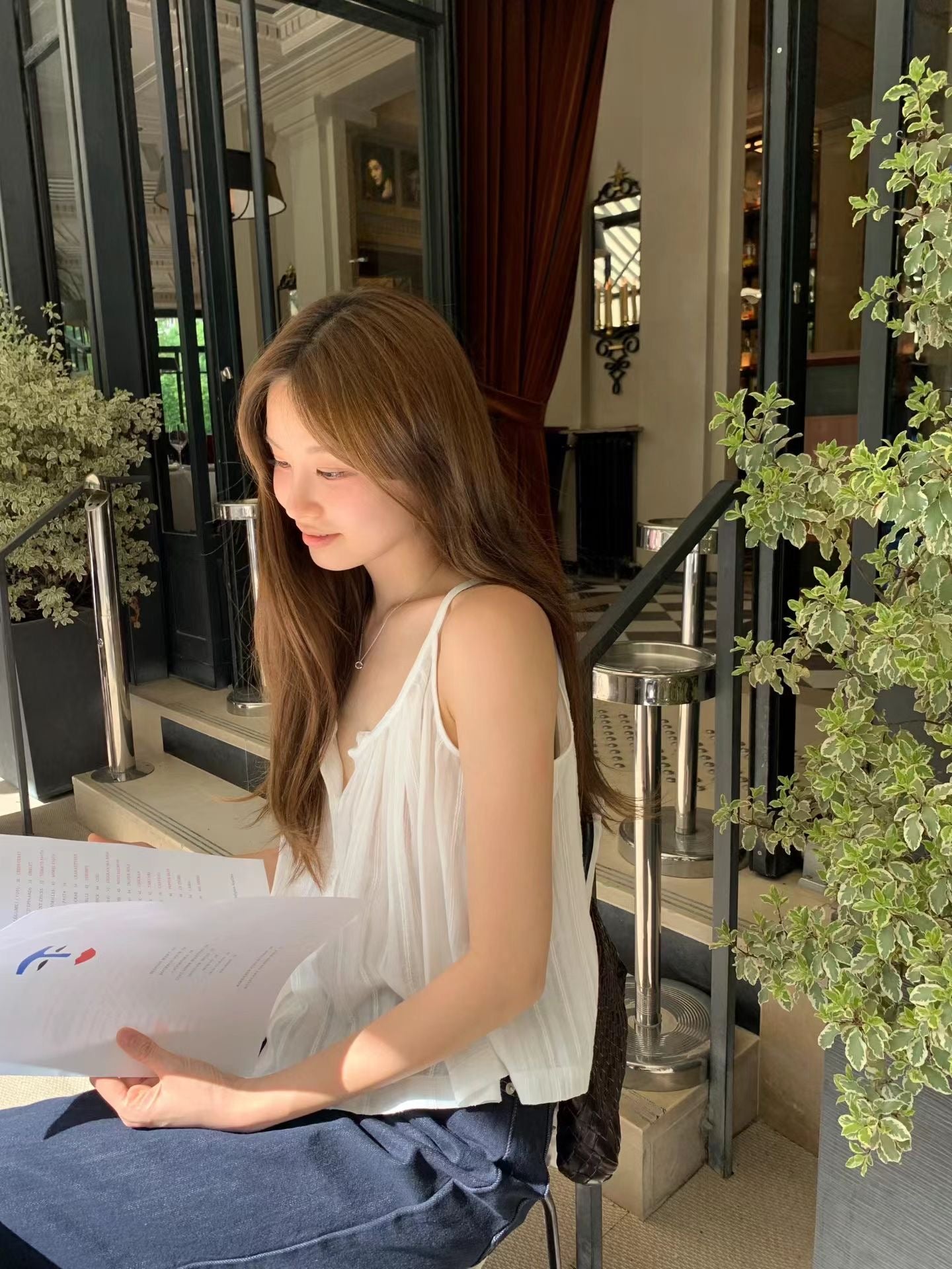 Angel korea 夏削肩排釦背心