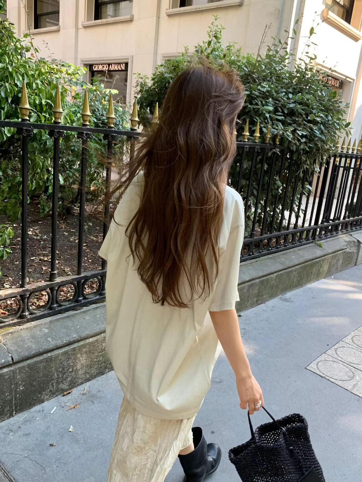 Angel Korea 秋奶油波紋長裙O34
