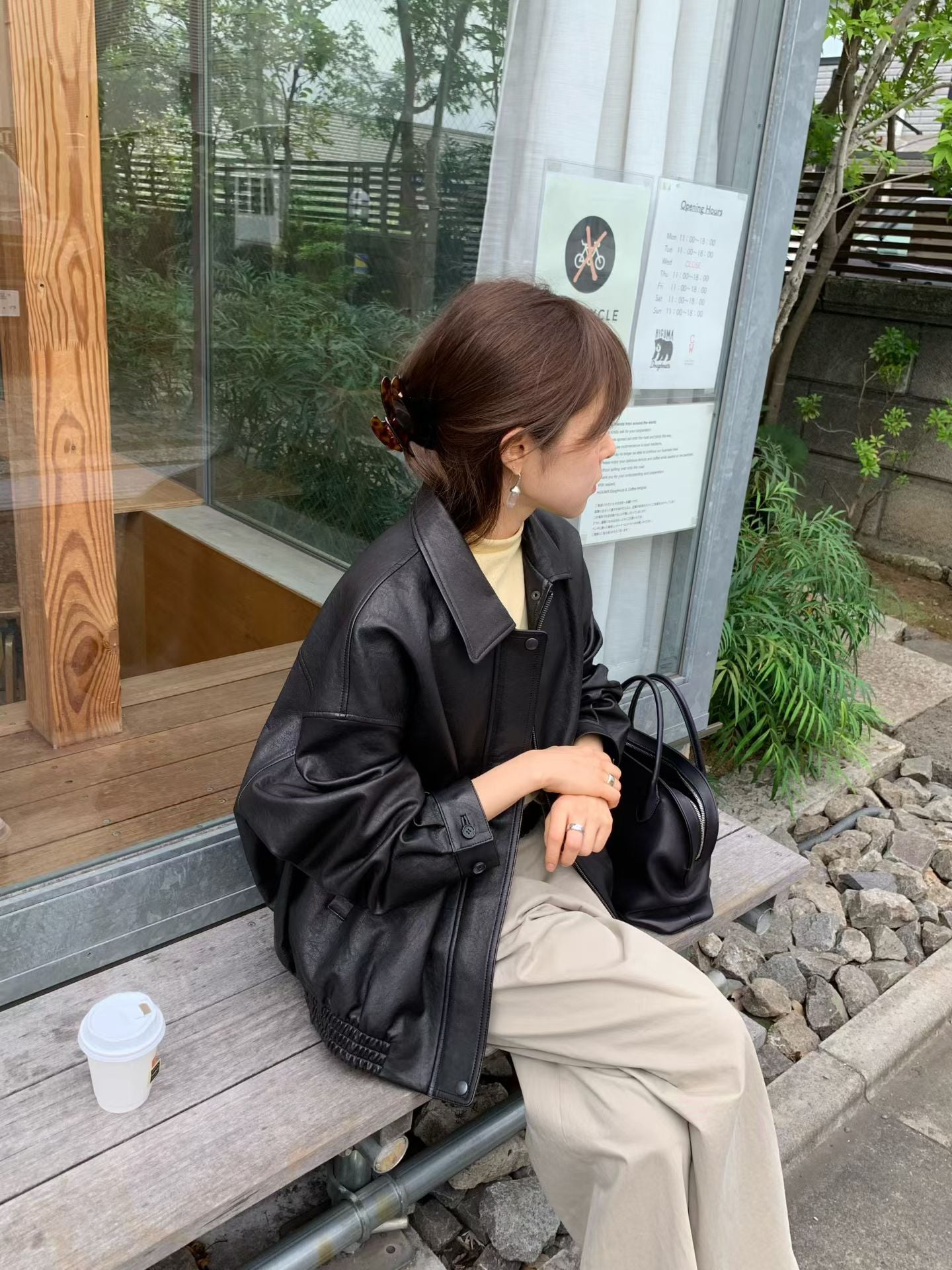Angel Korea 奶茶色直筒褲O72