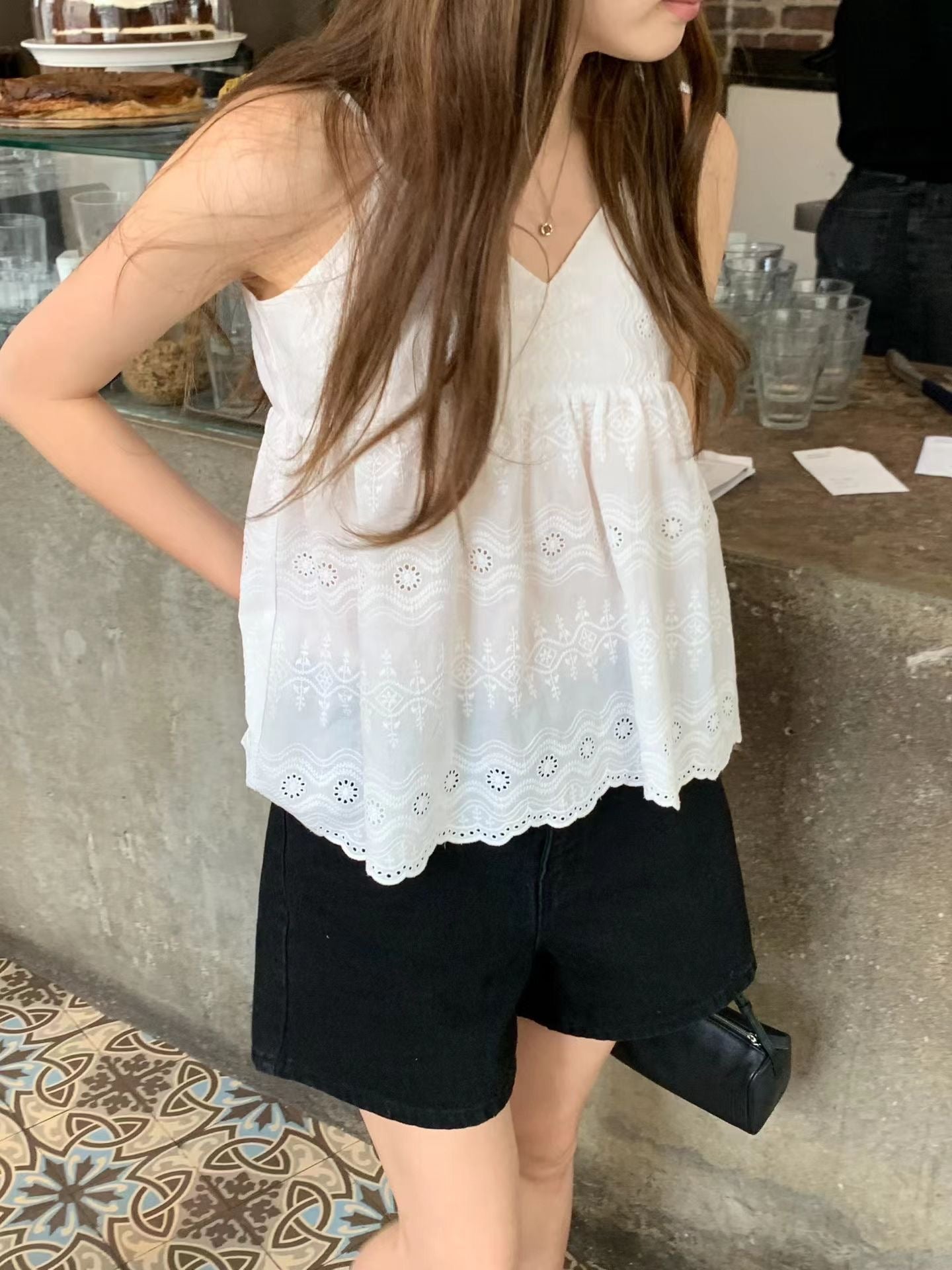 Angel Korea 夏雕花美背細肩帶